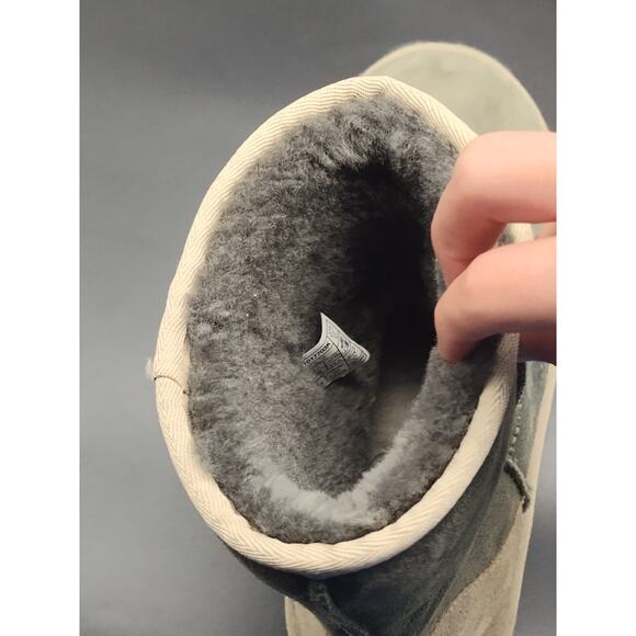 UGG Classic Short Sheepskin Boots Women’s 6 Gray Suede Fur Lined Winter Boot - Picture 5 of 7